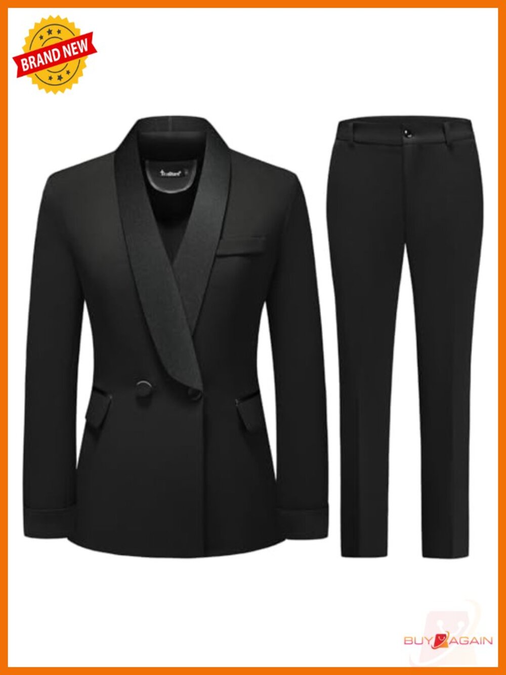 Women's 2 Piece Pantsuit Set Shawl Collar Blazer Dress Pants Set